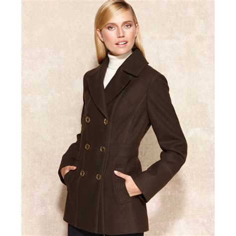 michael kors double breasted wool blend coat|michael kors double breast coat.